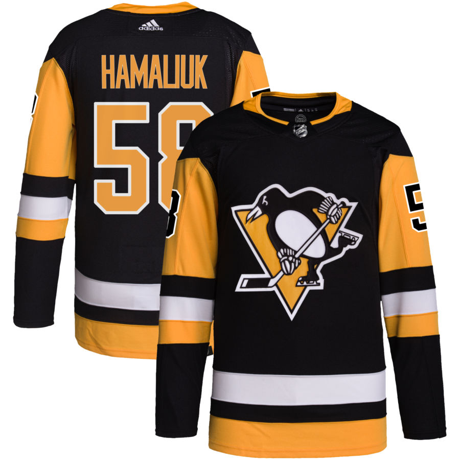 Dillon Hamaliuk Pittsburgh Penguins adidas Home Primegreen Authentic Pro Jersey - Black