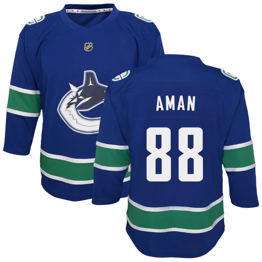 Nils Aman Vancouver Canucks Youth Replica Jersey - Blue