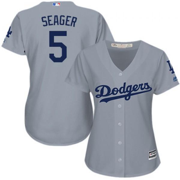 Womens Los Angeles Dodgers Corey Seager Cool Base Replica Jersey Grey