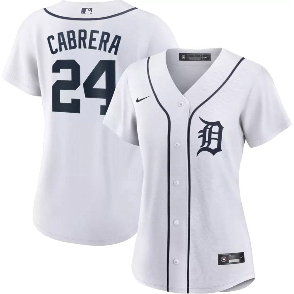 Women's Detroit Tigers Miguel Cabrera Cool Base Replica Home Jersey - White